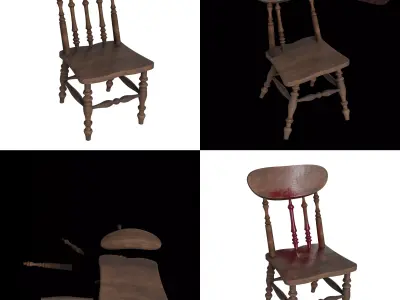 19th Century English Victorian Old Chair Free 3D model