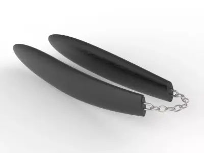 Smooth Nunchaku Fighting Sticks  3D model