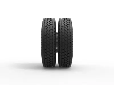 Rear custom wheel of semi truck Version 22 Scale 1 to 25 3D print model