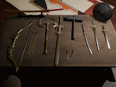 Victorian Weapon Room - Medieval Armory Interior 3D model