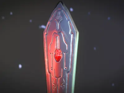 Fantasy magic sword Free low-poly 3D model