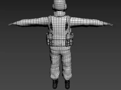 SWAT Game Character Free low-poly 3D model