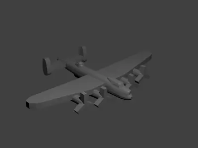 British Avro Lancaster Heavy Bomber Aircraft Free 3D print model
