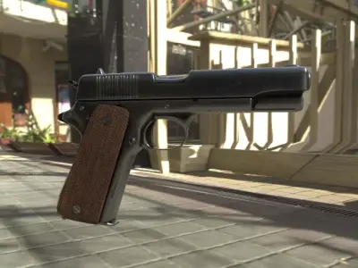 1940 colt pistol Low-poly 3D model