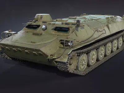 MT-LB Armored Tracked Vehicle 3D model