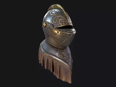 Medieval Helmet 2 Low-poly 3D model