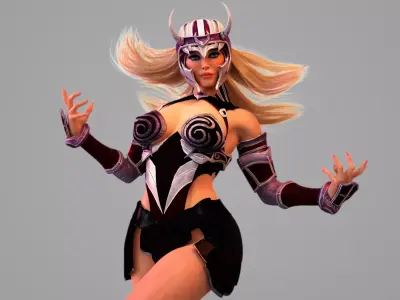 Valkyrie female character in armor 3D model