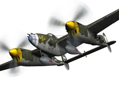 Lockheed P-38 Lightning - Gentle Annie 3D model