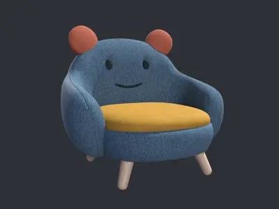 FREE Cute Little Armchair for Kid - KC001 Free 3D model