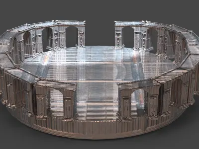 Steampunk Clock garden 3 designs Low-poly 3D model