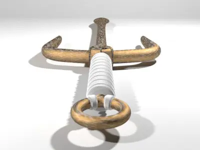 Short-handled Trident - Type 3 3D model