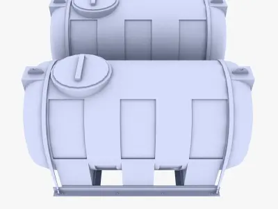 Water Tanks Low-poly 3D model purchase