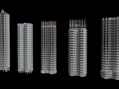 Moderns Buildings Architecture assets 01 Free low-poly 3D model