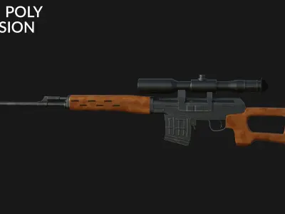 Dragunov SVD Low-poly 3D model