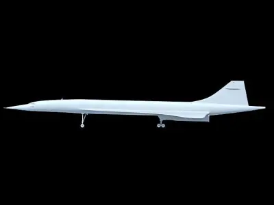 Concorde airplane flying in sky 3D model