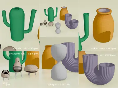 IKEA set - Decorative items - 5 pieces Free 3D model