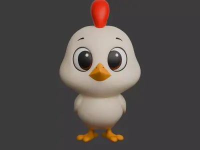 Chicken Cartoon 02 3D model