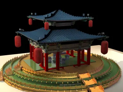 Chinese pavilion 3D model