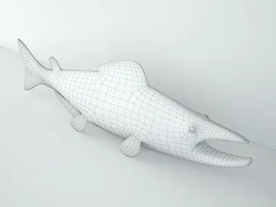 Red Coho Salmon Fish Trade Sign 3D model