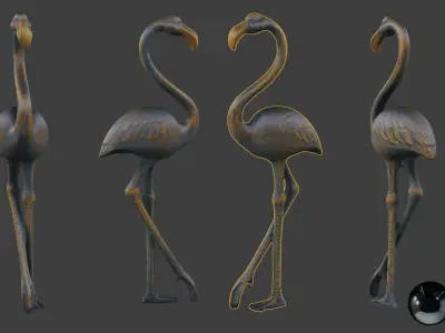 Bird Figure Low-poly 3D model