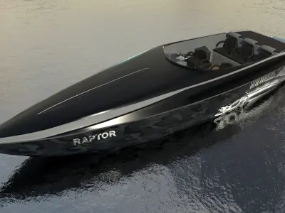 race boat Low-poly 3D model