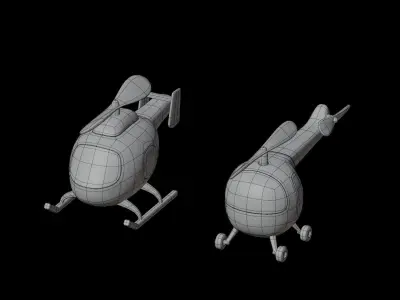 Helicopter 3D model pack  Low-poly 3D model