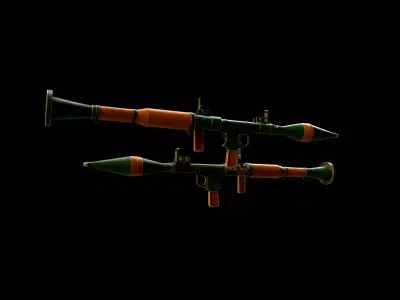 Low Poly Heavy Weapons Pack 3 In 1 - Textured  Low-poly 3D model