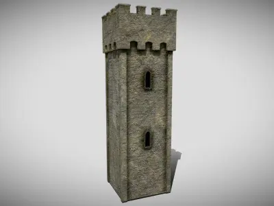 Medieval Castle Tower Low-poly 3D model