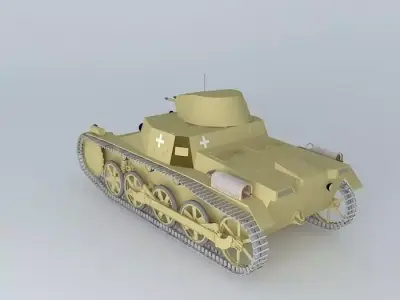 Panzer I  Panzer II Ausf A German tank 3D model