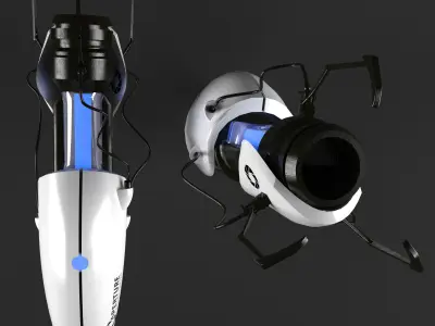 Portal weapon Low-poly 3D model