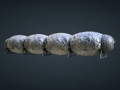 Mars KitBash - Tunel Low-poly 3D model