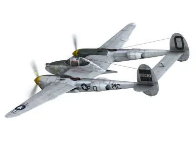 Lockheed P-38 Lightning - Happy Jacks go Buggy 3D model