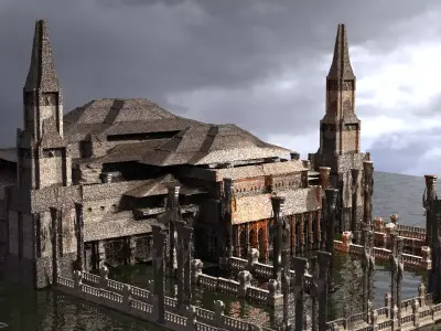 Huge Drake Fort Ambassadors castle Kit bash 3D model