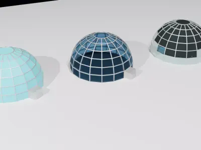 low-poly planetary domes Free low-poly 3D model