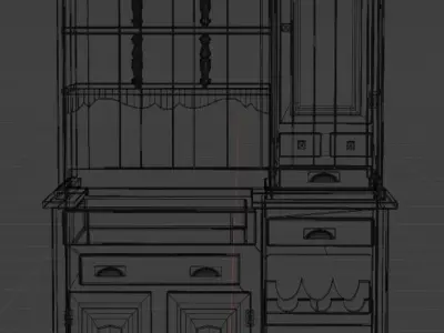 Antique Hutch Free 3D model