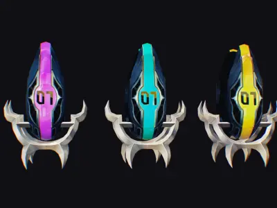 Claw Hand Futuristic Claws Glove Weapon Blade Low-poly 3D model