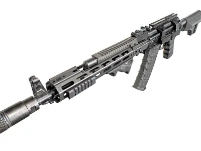 AK-74M Custom v1 Low-poly 3D model