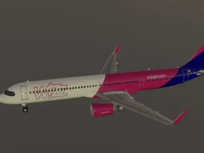 Wizz air airbus a321neo low poly 3D Model  Low-poly 3D model