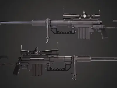 M200 Cheytac Intervention Low-poly 3D model