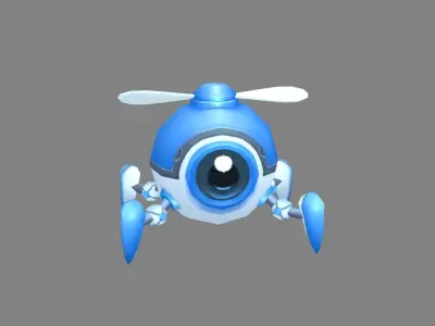 Cartoon spider robot Low-poly 3D model