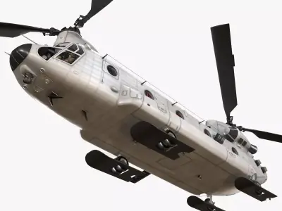 CH-47 Chinook Blank Levery Basic Animation Low-poly 3D model