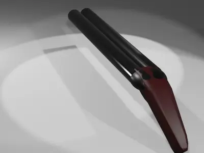 Twobarrel gun Low-poly 3D model