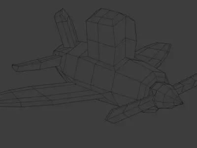 low poly cartoon plane Low-poly 3D model