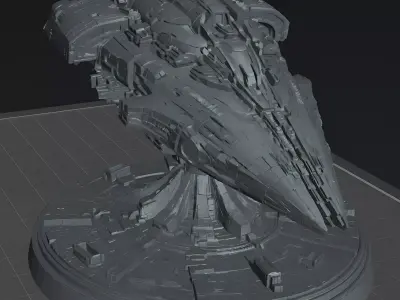 CCL-01 Futuristic Spaceship Sci-Fi STL Model 3D print model