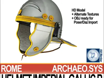 Roman Legionary Helmet Imperial Gallic B 3D model