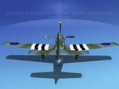 North American Mustang X RAF V09 3D model