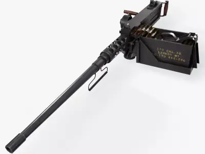 M2 Browning Machine Gun Low-poly 3D model