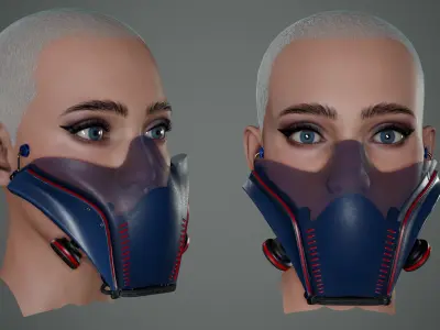 Sci fi Glasses Goggles and Mask Pack 1 Low-poly 3D model