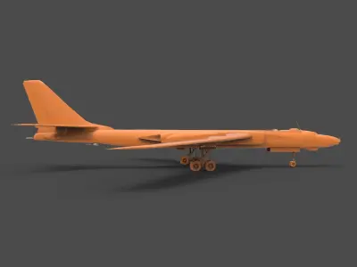 tu-16 orange fighter jet 3D print model