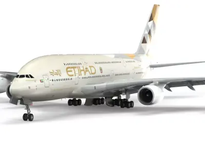 Airbus A380 Etihad - element 3D 3D model